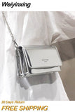 Weiyinxing Square Women Shoulder Bag 2023 New Fashion Silver Bolso Mujer Chain Crossbody Bag Female Y2k Daily Shopping Sac A Main