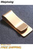 Weiyinxing Quality Stainless Steel Metal Money Clip Fashion Simple Gold Silver Dollar Cash Clamp Holder Wallet for Men