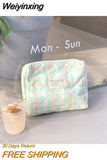 Weiyinxing Color Plaid Women's Makeup Bag Cosmetic Coin Phone Ladies Storage Bags Girls Student Casual Clutch Bag Wallet Handbags