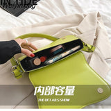 Weiyinxing YIDE 2023 New Popular Solid Bag Designer PU Leather Women's Shoulder Bag Fashion Simple Crossbody Bag Flap Handbag Trend