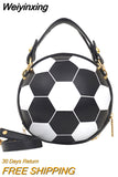 Weiyinxing women pu leather basketball bag 2023 new ball purses for teenagers circular shoulder bags female crossbody chain bag