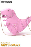 weiyinxing Dinosaur Shaped Crossbody Bag for Women Designer Rivet T-Rex Shoulder Bag Funny Pu Leather Cute Small Purses for Girls