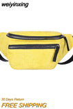 weiyinxing Women's Bag Corduroy Waist Bag Designer Zipper Chest Bag Sport Travel  Girl Waist Belt Bags Fashion Phone Waist Pack for Women