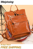 Weiyinxing New ALLIGATOR Pattern Woman Backpack Fashion Ladies Travel Rucksack College Student Bagpack