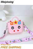 Weiyinxing Children's Silica Gel Shoulder Bag Cute Baby Girls Mini Coin Purse Handbags Lovely Pink Kids Small Wallet Crossbody Bags