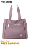 Weiyinxing Women Leisure Simple Waterproof Design Nylon Cloth Shoulder Bag Women Fashion Shopping Handbag Versatile Large Capacity Tote Bag