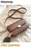 Weiyinxing Small Square Bags for Women Fashion Shoulder Crossbody Bag Luxury Burgundy Handbags High Quality PU Leather Clutch Bags