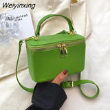 Weiyinxing Mini Box Shape PU Leather Crossbody Sling Bag with Short Handle Women 2023 Cute Totes Shoulder Handbag and Purses Brand