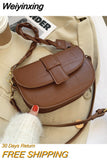 Weiyinxing Saddle Small Shoulder Crossbody Bags For Women Trend Vintage Designer Crocodile Pattern PU Leather Ladies Handbag