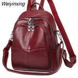 Weiyinxing Quality Youth PU Leather Backpacks For Teenage Girls Female School Bag Hot Sale Backpacks 2023 New Fashion Woman Backpack