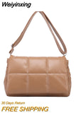 Weiyinxing Padded Women Shoulder Bags Designer Brand Quilted Handbag Luxury Pu Space Cotton Crossbody Bag Large Tote Winter 2023
