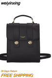 weiyinxing Vintage Brand Woman Backpack High Quality PU Leather School Bags For Teenage Girls Fashion Soft Ladies Double Shoulder Bags