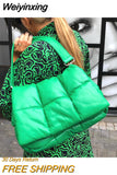 Weiyinxing Padded Women Shoulder Bags Designer Brand Quilted Handbag Luxury Pu Space Cotton Crossbody Bag Large Tote Winter 2023