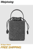 Weiyinxing Square Diamonds Women Handbags Shinny Rhinestone Shoulder Crossbody Bags Luxury Glitter Evening Party Bags Small Purses