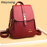 Weiyinxing 2023 Women Leather Backpacks Fashion Shoulder Bags Female Backpack Ladies Travel Backpack Mochilas School Bags For Girls