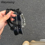 Weiyinxing Design Diablo Y2K Heart Chain New Silver Mirror Niche Shoulder Bag Underarm Bag Fashion Women Bag Side Bag for Ladies
