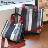 Weiyinxing Bags For Women 2023 Women's Big Capacity Purses Stripe Handbag Designer Tote Shopper Shoulder Bag Crossbody Bag for Women