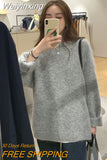 Weiyinxing Soft Basic Sweater Women Autumn Winter Women's Round Neck Loose Casual Pullover Solid Knit Tops Femme Thick Jumper T320