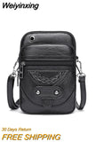 Weiyinxing Women's Handbag Soft Leather Shoulder Messenger Bag Cellphone Crossbody Bag Multifunction Square Bag Shopping Purse Bolsa