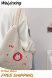 Weiyinxing Tote Bag For Women 2023 Girls Casual Shopper Shoulder Bag Student Cute Cartoon Embroidery Large Capacity Designer Handbags