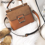 Weiyinxing Women Bag Vintage Shoulder Bags 2023 Buckle PU Leather Handbags Crossbody Bags for Women Famous Brand Spring Sac Femme