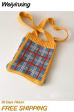 Weiyinxing Knitting Children Small Shoulder Bags Boys Girls Retro Messenger Crossbody Bag Cute Baby Kids Purse Handbags Wallet Pouch