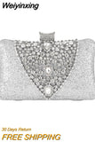 Weiyinxing Wedding Clutch Purse Luxury Women Handbag Design Party Shoulder Bag Flower Hollow Out Pattern Ladies Evening Night Bag