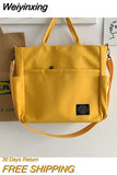 Weiyinxing Women's Retro Large Size Bags Cotton Canvas Shoulder Bag Fashion Crossbody Handbag Zipper Casual Tote Multi Pocket