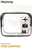 Weiyinxing Cosmetic Bag PVC Women Zipper Clear Makeup Bags Beauty Case Travel Make Up Organizer Storage Bath Toiletry Wash Bag