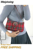 Weiyinxing Shoulder Underarm Bags for Women Fashion Ladies Simple Plaid Purse Handbags Retro Girls Messenger Bag Sac A Main Femme