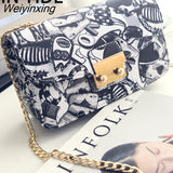 Weiyinxing New Women Bags Summer Graffiti Ladies Designer Handbags High Quality Chain Mini Bag Women Messenger Bags For Women Clutch