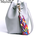 Weiyinxing YIDE Vintage Fashion Small Women Leather Bucket Bag Handbag Tassel Drawstring Shoulder Bag Messenger Crossbody Bags Purses