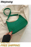 Weiyinxing Armpit HandBag Women's One Shoulder Bags 2023 New Summer Trend Soild Color Simple Subaxillary Shoulder Bag Casual Retro