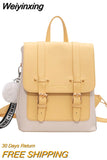 Weiyinxing Women Backpack Female High Quality Leather Small Book School Bags for Teenage Girls Sac A Dos Travel Rucksack Mochilas