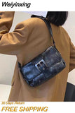 Weiyinxing New Women Fashion Shoulder Bag PU Messenger Bag Simple Crossbody Bag Solid Color Soft Lightweight Underarm Bag