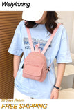 Weiyinxing Women Mini Backpack Solid Color Corduroy Small Backpacks Simple Casual Student Bookbags Traveling Backpacks 2023