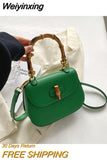 Weiyinxing Designer Women Shoulder Bags Bamboo Handle Handbag Brand Crossbody Bags Trend New Cute Purse High Quality Saddle Tote Bag