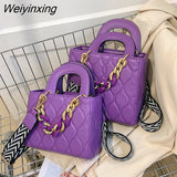 Weiyinxing ripples women's bag 2023 trend lady crossbody bag square tote bag handbags thick chain bags for women handbags for women
