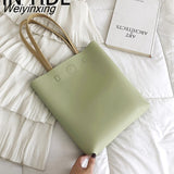 Weiyinxing YIDE New 2023 Women's Bag New Vertical Korean Fashion Solid Color Bag Casual Shoulder Bag Large Capacity Portable Tote Bag