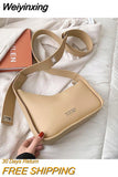 Weiyinxing New Simple PU Leather Crossbody Bags For Women Luxury Brand Handbags Lady Fashion Shoulder Messenger Bag Travel Armpit Bags 911