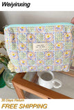 Weiyinxing Floral Makeup Bag Multifunctional Quilted Cosmetic Pouch Large Capacity Travel Toiletry Bags Female Zipper Beauty Case