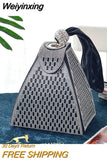 Weiyinxing Summer Diamond Clutch Bag Ladies Luxury Party Evening Bag Fashion Triangle Wedding Bridal Bag Luxury Designer Handbags