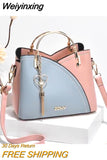 Weiyinxing Women's bags 2023 new trendy handbags Korean version contrast color large-capacity fashion single-shoulder messenger bag