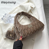 Weiyinxing for women new in luxury designer handbag with mini purse corduroy tote bag lady simple women's bag 2023 trend hand bags