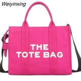 Weiyinxing Canvas Large Capacity Tote Women Handbags Designer Brand Letters Shoulder Crossbody Bags Luxury Big Shopper Bag Purse