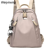 Weiyinxing New Large Capacity Simple Style Casual Mochila Travel Women Anti-theft Backpack Waterproof Fabric Large Female Shoulder Bag