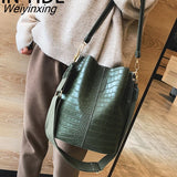 Weiyinxing Women Crossbody Bags for 2023 New Shoulder Bag Fashion Handbags and Purses Leather Stone Pattern Zipper Bucket Bags