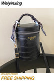 Weiyinxing Fashion Lady Handbag 2023 New Crocodile Pattern Cylindrical Crossbody Bags Simple Handbag Personality Silk Scarf Portable