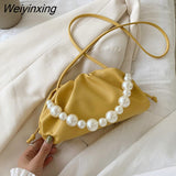 Weiyinxing Design Sweet Cloud Bags Small PU Leather Crossbody Bags For Women 2023 Solid Color Shoulder Handbags Female Cross Body Bag