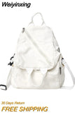 Weiyinxing Girl Travel Brown Bag Fashion Female College Student Backpack Small Cool Women School Bags Ladies Canvas Vintage Backpack